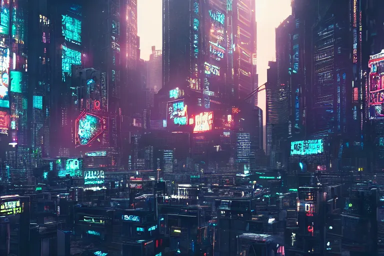 Image similar to a gritty cyberpunk city on a computer motherboard. cinematic lighting. octane render. 4 k