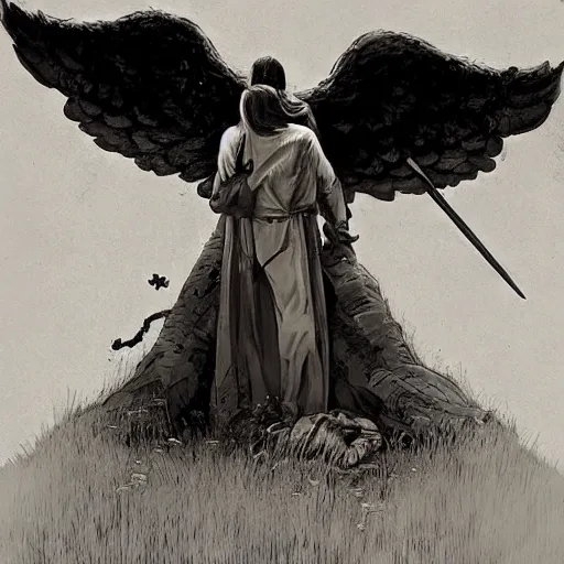 Image similar to guardian angel by Boris Groh trending on ArtStation
