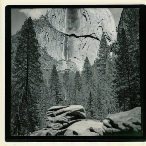 Prompt: yosemite polaroid photograph