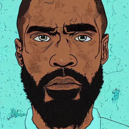 Image similar to portrait of mc ride, by laurie greasley and james stokoe, 4 k, 8 k