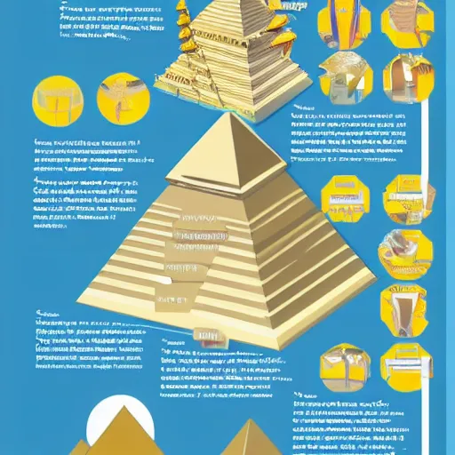 Image similar to infographic blueprints step by step guide how to build pyramids of egypt
