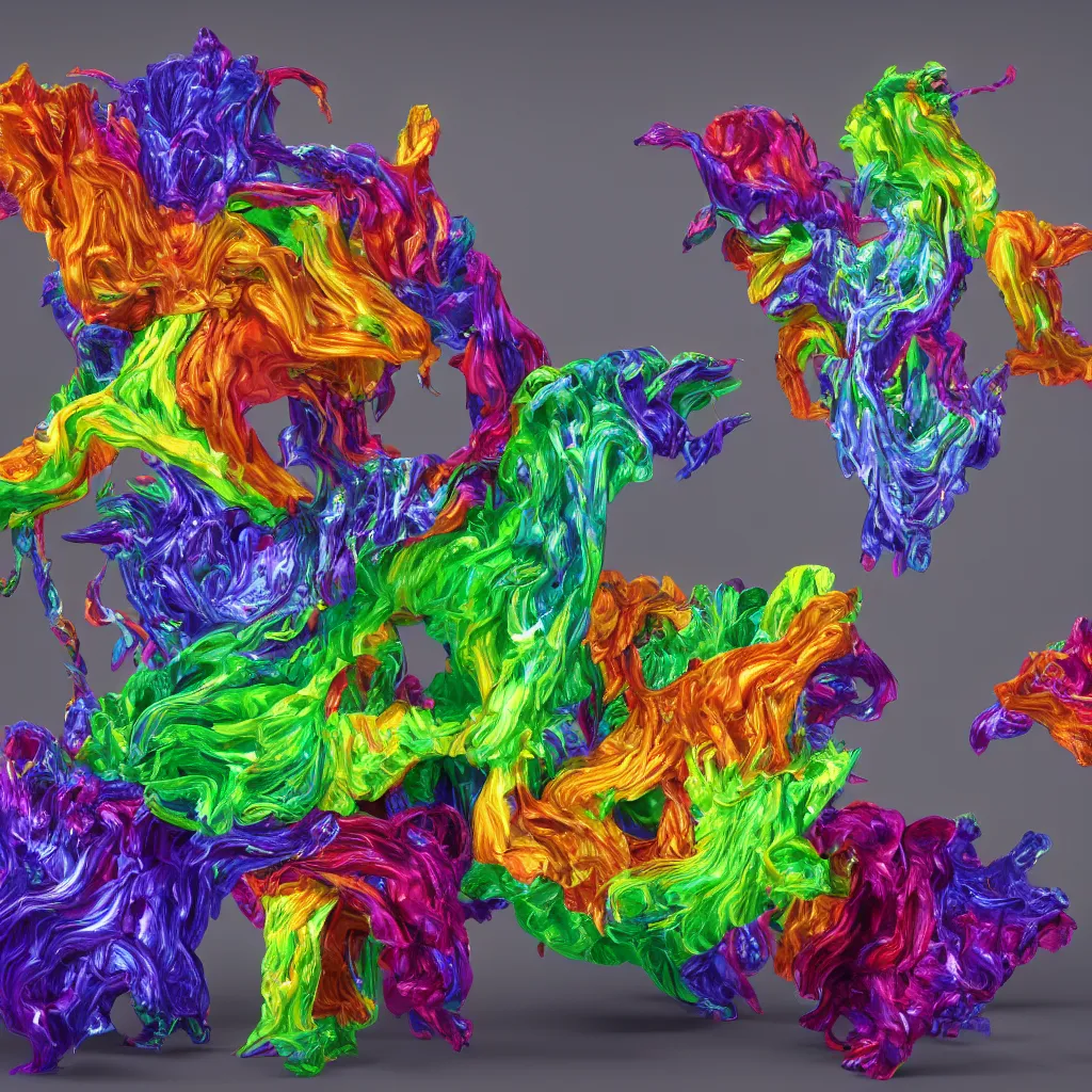 Image similar to painful pleasures by lynda benglis, octane render, colorful, 4 k, 8 k