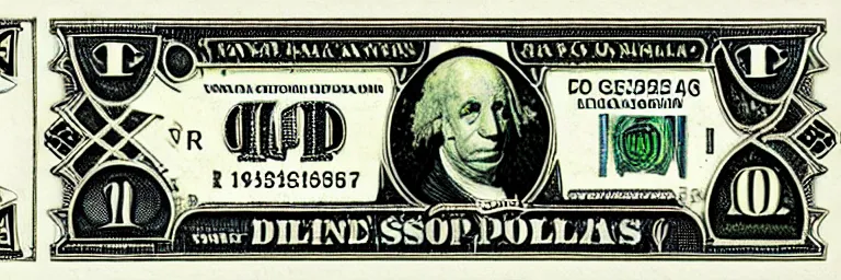 Image similar to lovecraftian dollar bill.