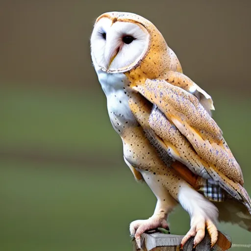 Image similar to barn owl with a silly hat