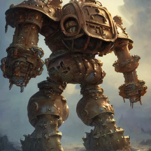 Prompt: a Steam powered mechanical golem in plate armoring, forward facing angle, concept art, character design, stunning 3d render , art by Tooth Wu and justin gerard and Blizzard studios, dim volumetric lighting, 8k octane beautifully detailed render, post-processing, extremely hyperdetailed, intricate complexity, epic composition, grim yet sparkling atmosphere, masterpiece, trending on artstation