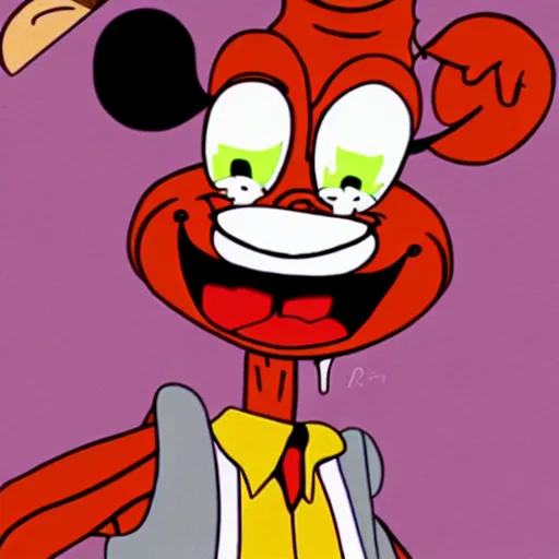 Image similar to freddy kreuger in the style of ren & stimpy