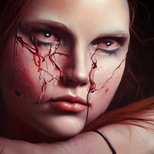 Image similar to hands by annie ralli art, artgem, fullshot, color painting, hyperrealistic, concept art, oil painting, masterpiece, concept art, trending on deviantart, realistic and detailed face, highly detailed, high quality, 8 k, soft lighting, fancy colors, fantasy, cinematic, high coherence