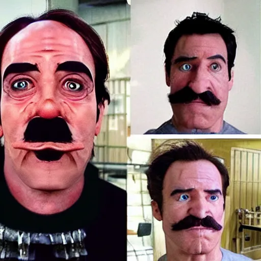 Image similar to mario real world facial reconstruction played by actor not cgi