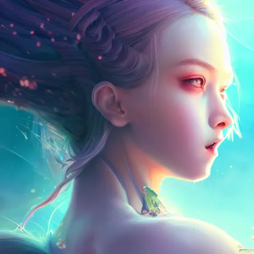 Image similar to highly detailed portrait of beutiful girl fantasy art by finnstark, wonbin lee, lane brown, z ed, wenfei ye, finnstark, oleg bulakh, felix englund, global illumination, radiant light, detailed and intricate environment