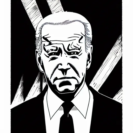 Image similar to Joe Biden looking sinister, by Tsutomu Nihei, highly detailed