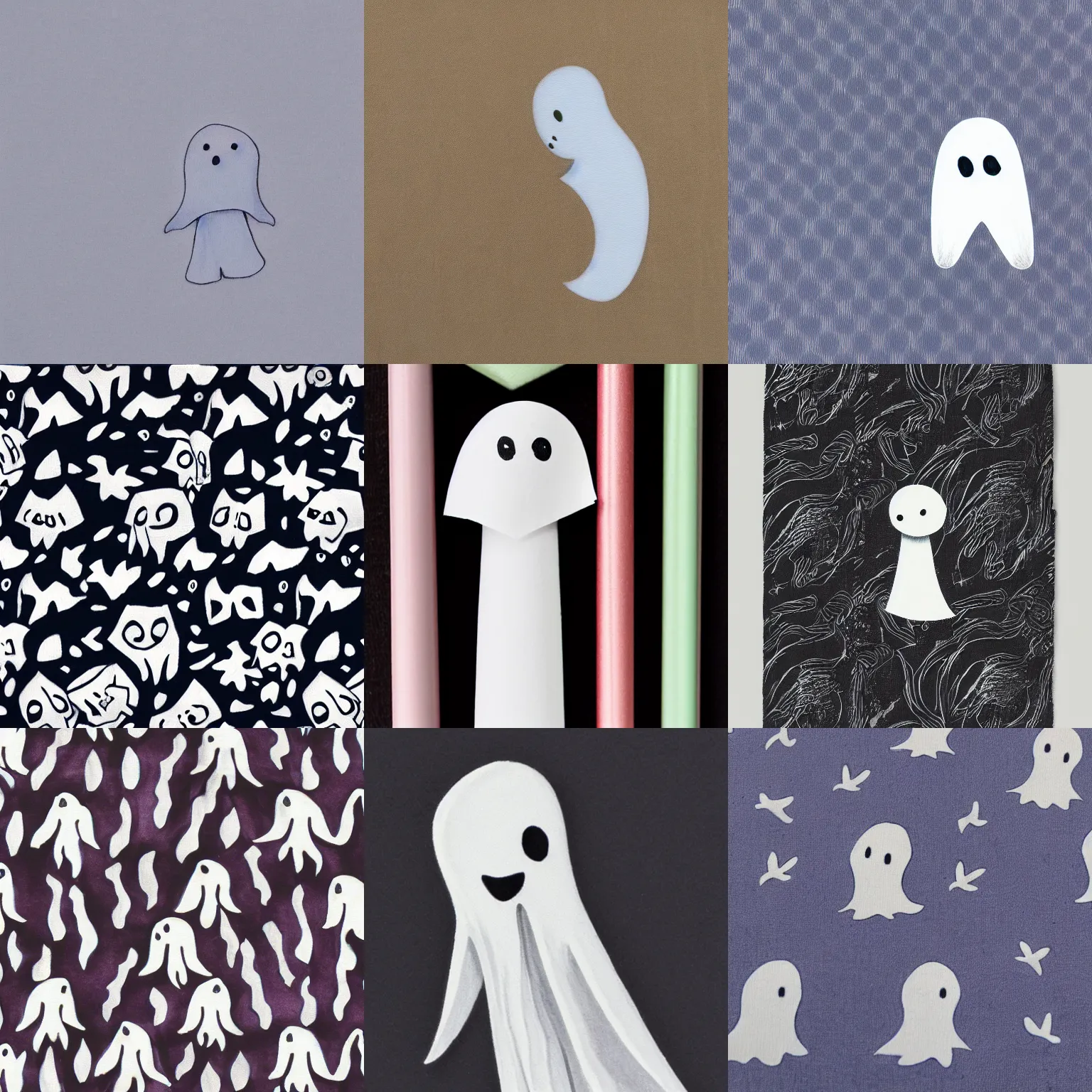 Prompt: a ghost in a faber castell fabric