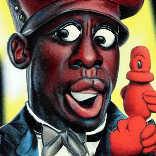 Image similar to wesley snipes in the style of clayfighter