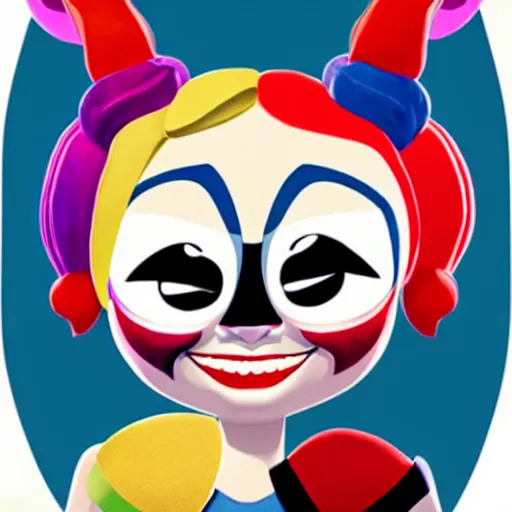Image similar to Portrait of Harley Quinn by Pixar Studios