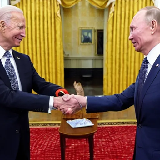 Image similar to biden and putin playing rock paper and scissors