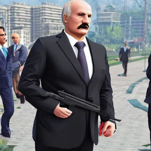 Prompt: Lukashenko as a GTA V character