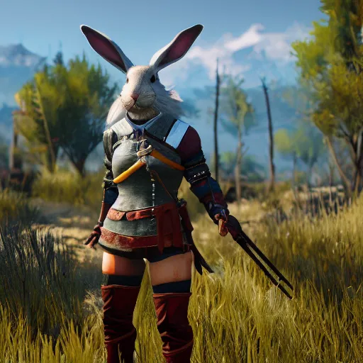 Image similar to a rabbit in the video game Witcher 3