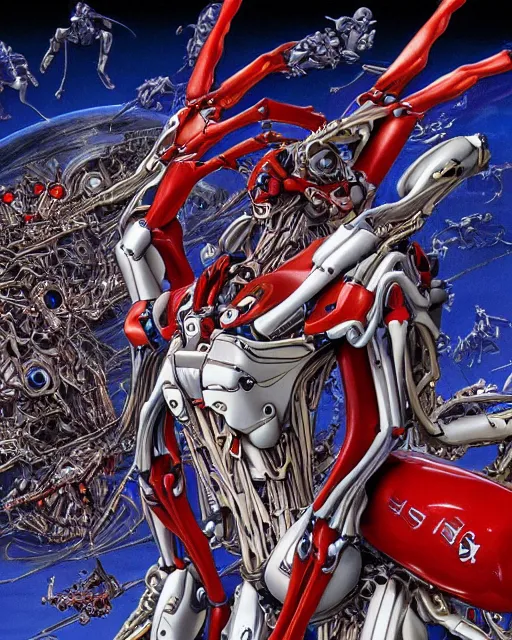 Prompt: evangelion by ayami kojima, biomechanical, 4 k, hyper detailed