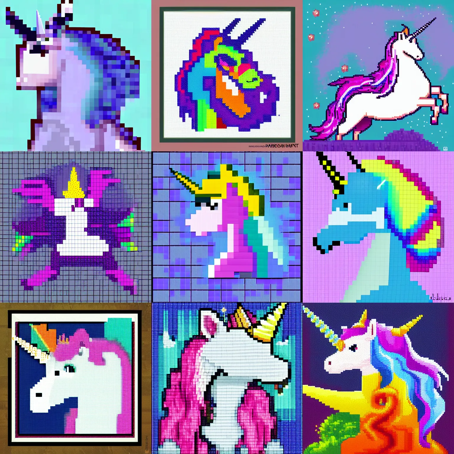 Prompt: unicorn king, pixel art