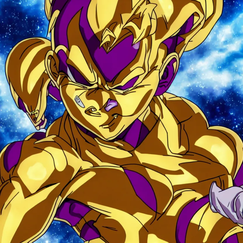 Image similar to golden Frieza gloating detailed HD 8k High Resolution