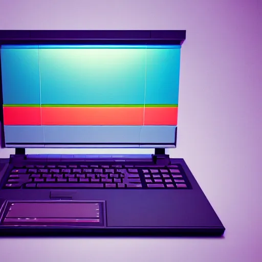 Image similar to 1 9 8 5 sony laptop concept, 3 d concept render, global illumination, studio lighting, cgsociety