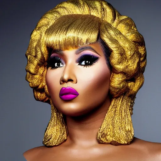Image similar to gold bust of nicki minaj
