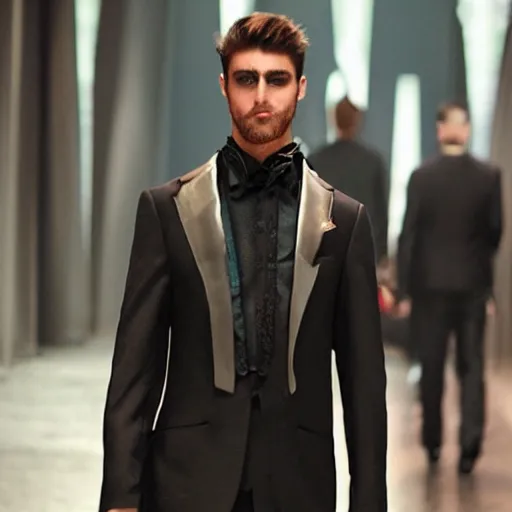 Image similar to cyberpunk mens formalwear