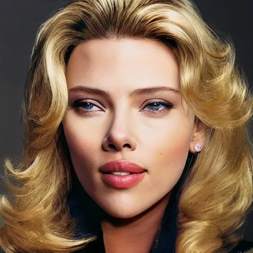 Image similar to scarlett johansonn with farrah fawcett hair