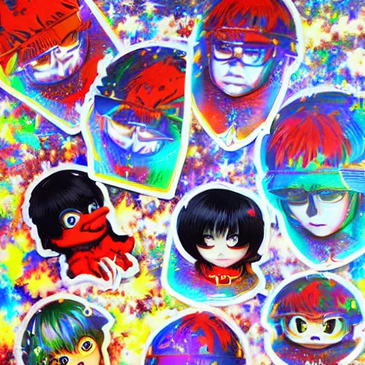 Prompt: holographic sticker of elmo in a gang by ilya kuvshinov katsuhiro otomo