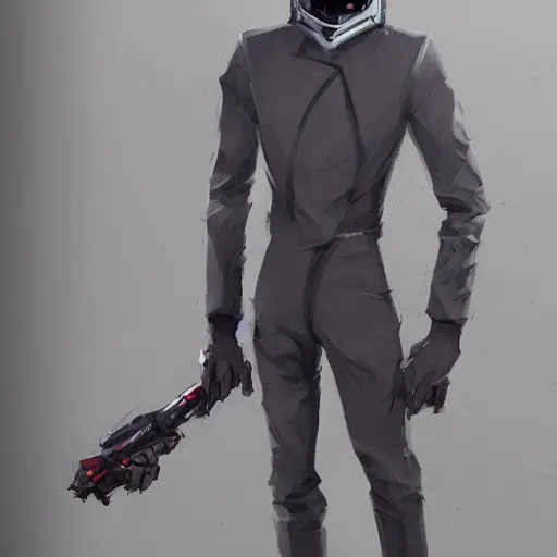 Image similar to concept art, stylized, super exaggerated proportions, concept design, male, science fiction suit, gorillaz