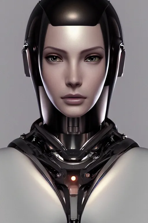 Image similar to Mechanical female android looking, cinematic lighting, intricate, elegant, super highly detailed, art station, concept art, smooth, sharp focus, no blur, no dof, extreme illustration, Unreal Engine 5, Photorealism, HD quality, 8k resolution, cinema 4d, 3D, beautiful, delicate, art by artgerm and greg rutkowski and alphonse mucha and loish and WLOP