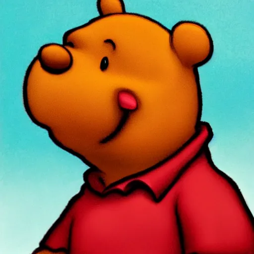 Image similar to photorealistic portrait of winnie the poo