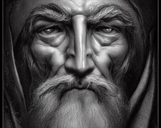 Image similar to 5 5 mm portrait photo of nostradamus with a giant nose. by luis royo. highly detailed 8 k. intricate. lifelike. soft light. nikon d 8 5 0. cinematic post - processing