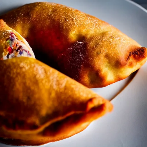 Image similar to a cake made of panzerotti, food photography