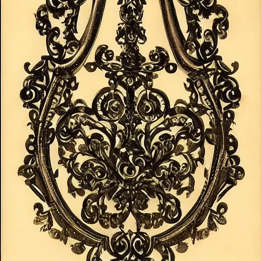 Prompt: adornment, beautifier, caparison, doodad, embellisher, embellishment, frill, garnish, garnishment, garniture, ornament, ornamentation, setoff, trim, symmetry, perfection, masterpiece, classical design, beautiful gate emblem, gorgeous engraving