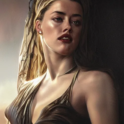 Prompt: Amber Heard, physically accurate, dramatic dynamic lighting, intricate, elegant, highly detailed, digital painting, artstation, very hyperrealistic, HR GIGER, Hieronymus Bosch, Francis Bacon, concept art, smooth, sharp focus, illustration, art by artgerm and greg rutkowski and alphonse mucha