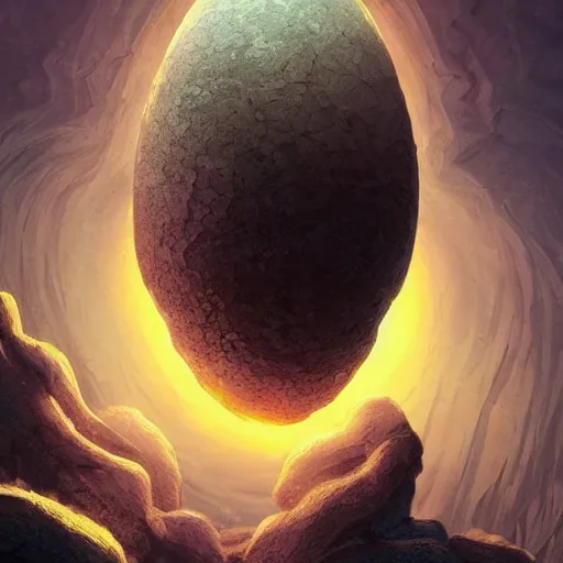 Prompt: epic cracked dinosaur egg, magical, backlighting, dramatic lighting, epic cinematic lighting, epic composition, hyper detailed, highly detailed, hyper realistic, in the style of moebius, james jean, mcbess!!!, cinematic, highly detailed, award winning, 8 k photorealistic