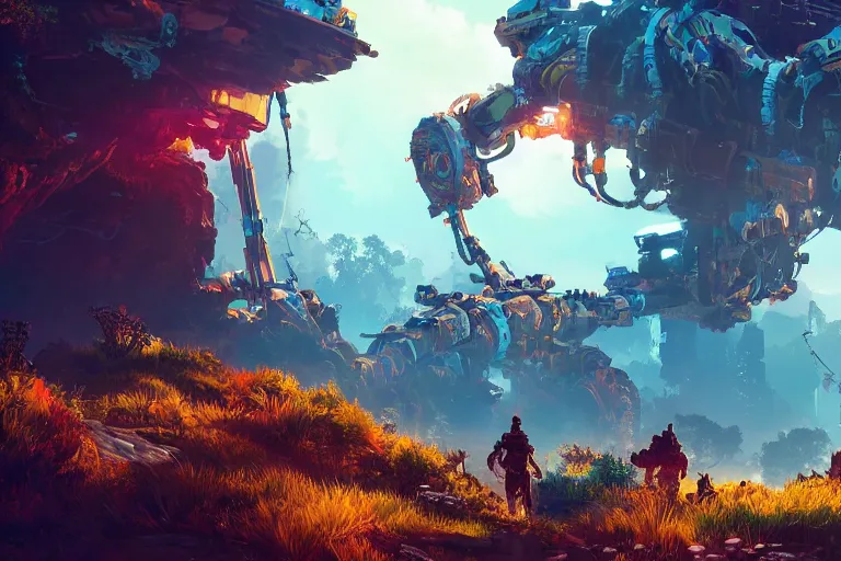 Image similar to scorcher machine mecanical creature robot of horizon forbidden west horizon zero dawn bioluminiscence global illumination ray tracing hdr fanart arstation by ian pesty and alena aenami artworks in 4 k