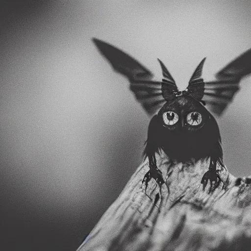 Image similar to Polaroid photograph of mothman, blurry, XF IQ4, 150MP, 50mm, F1.4, ISO 200, 1/160s, Adobe Lightroom, photolab, Affinity Photo, PhotoDirector 365,