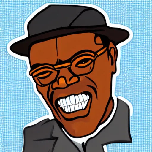 Image similar to a nice vector sticker of samuel l jackson