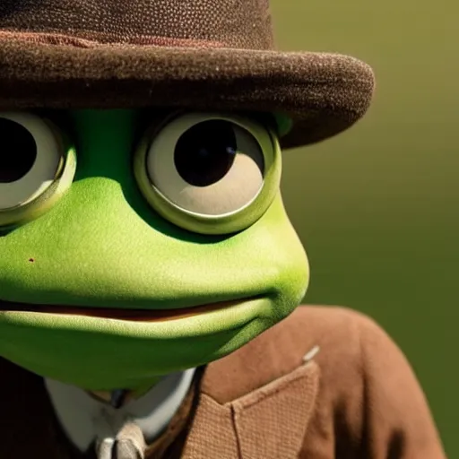 Image similar to Pepe the Frog in Peaky Blinders very detail 4K quality super realistic