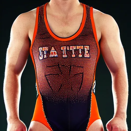 Image similar to “a realistic detailed photo of a American attractive college wrestler called Daton Fix from Oklahoma State University wearing his wrestling singlet”