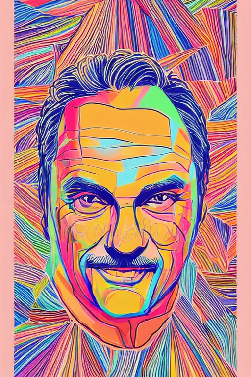 Image similar to minimalist boho style art of a colorful viktor orban, illustration, vector art