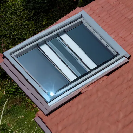 Image similar to roof skylight with led strip light surround, realistic, photography, home and garden, houzz, highly detailed, 8k,