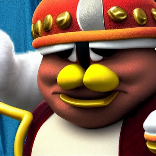 Image similar to super realistic king dedede, real life, photo