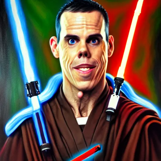 Prompt: steve - o as a jedi master, oil on canvas, cinematic