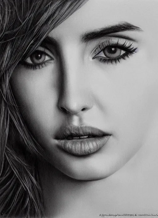 Image similar to hyper realistic, highly detailed portrait of ana de armas, tomasz stefanowski