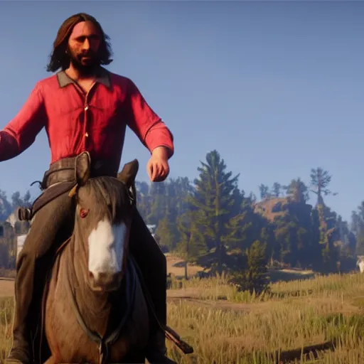 Image similar to jesus christ in red dead redemption 2