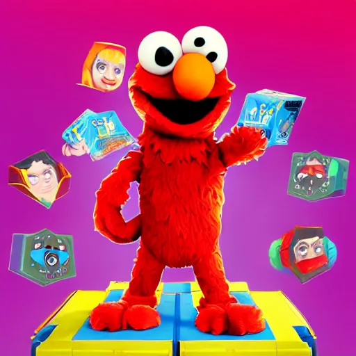 Image similar to elmo in fortnite