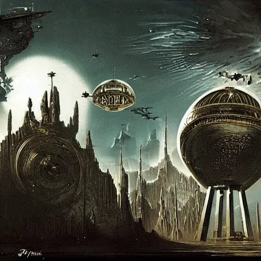 Image similar to enormous flying city in a faberge egg, sky, steampunk, fantasy art, masterpiece, hugh ferriss, digital, peder balke