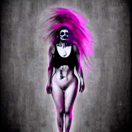 Image similar to a woman whos body is static losing frequency phasing out, dark eerie photo taken by digital hollywood, bleeding rich decaying colors!